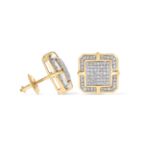 Square Design Diamond Earrings 0.31 ct. 10k Yellow Gold