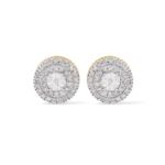 Round Halo Diamond Earrings 0.18 ct. 10k Yellow Gold