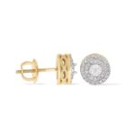 Round Halo Diamond Earrings 0.18 ct. 10k Yellow Gold