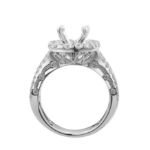 Diamond Engagement Mounting Ring  2.40 ct.  CZ-Ctr 14K White Gold 7.08 g