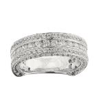 Diamond Ring-Band Channel  2.54 ct. 14K White Gold