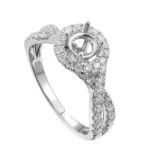 Diamond Engagement Mounting Ring 0.66 ct. 14K White Gold