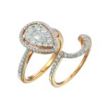 Diamond Ring set  0.90 ct. 14K Rose Gold 3.62 g