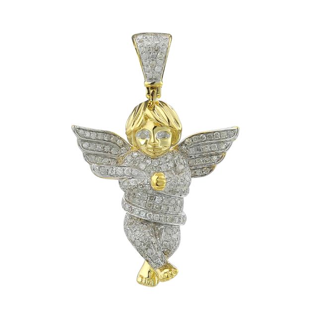 Diamond Angel Pendant  1.14 ct. 14K Yellow Gold