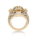 Diamond Cheetah Head Ring 1.62 ct. 14K Yellow Gold