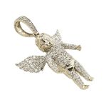 Diamond Baby Angel Pendant 1.38ct 14K Yellow Gold