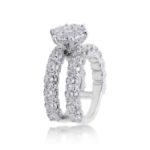 Diamond Attached Engagement and Band Ring 6.65 ct. 14K White Gold