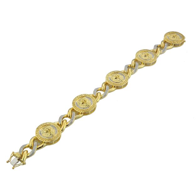 Diamond 5 Versace Eternity Emblems Bracelet -- 1.26CTW  10K Yellow Gold