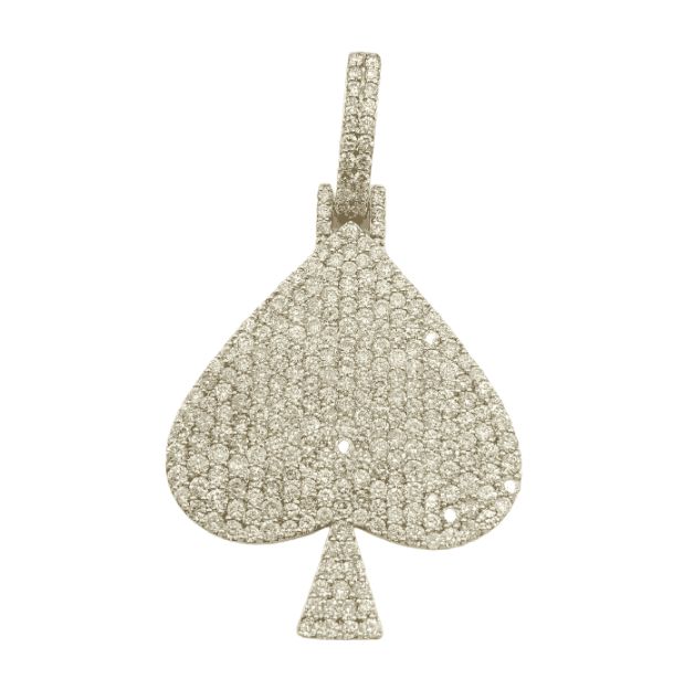 Diamond Ace of Spades Pendant 5.83ct 14K Yellow Gold