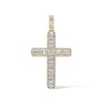 Diamond Cross Pendant 5.10 ct. 14K Yellow Gold