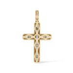 Diamond Cross Pendant 5.10 ct. 14K Yellow Gold