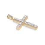 Diamond Cross Pendant 5.10 ct. 14K Yellow Gold