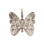 Baguette Diamond Butterfly Pendant 2.55ct 14K Rose Gold